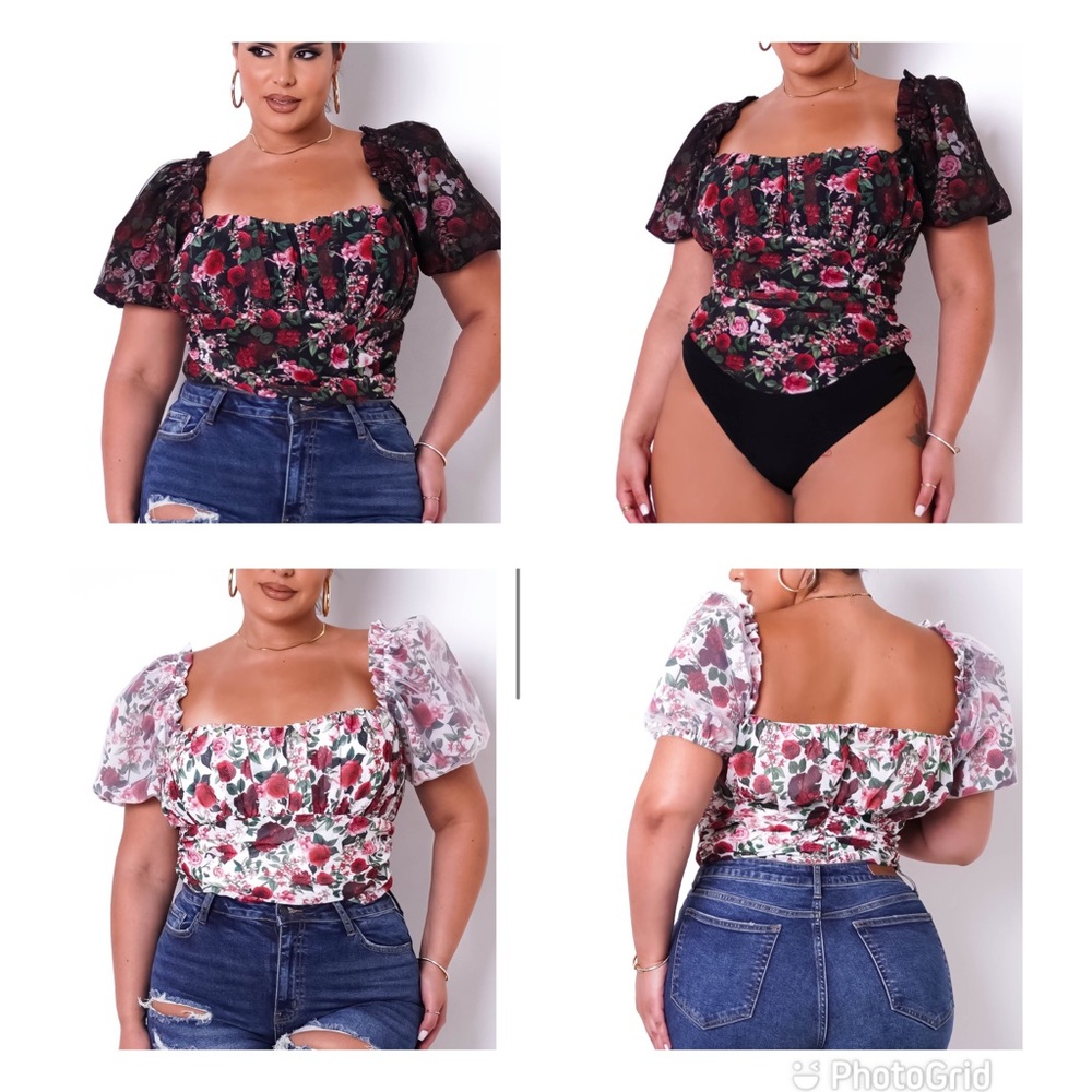 Floral Bodysuit Plus Size